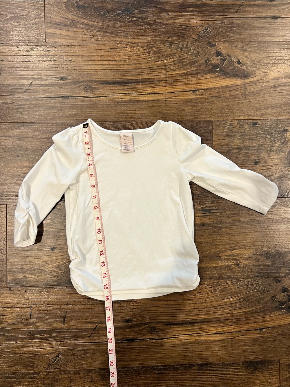Girls' White Cropped Sleeve Tee